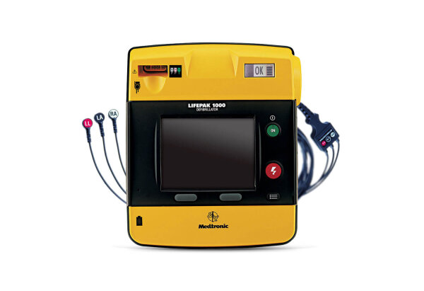 Physio Control LIFEPAK 1000 Defibrillator / AED mit EKG-Anzeige und dreipoligem EKG-Kabel