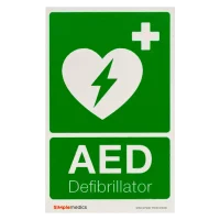 Hinweisschild "Defibrillator/AED", flach