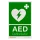 Hinweisschild "Defibrillator/AED", flach