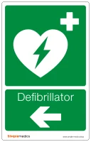 Hinweisschild "Defibrillator/AED", flach, mit...
