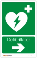 Hinweisschild "Defibrillator/AED", flach, mit...