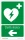 Aufkleber Hinweisschild "Defibrillator/AED", mit Richtungspfeil