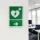 Aufkleber Hinweisschild "Defibrillator/AED", mit Richtungspfeil